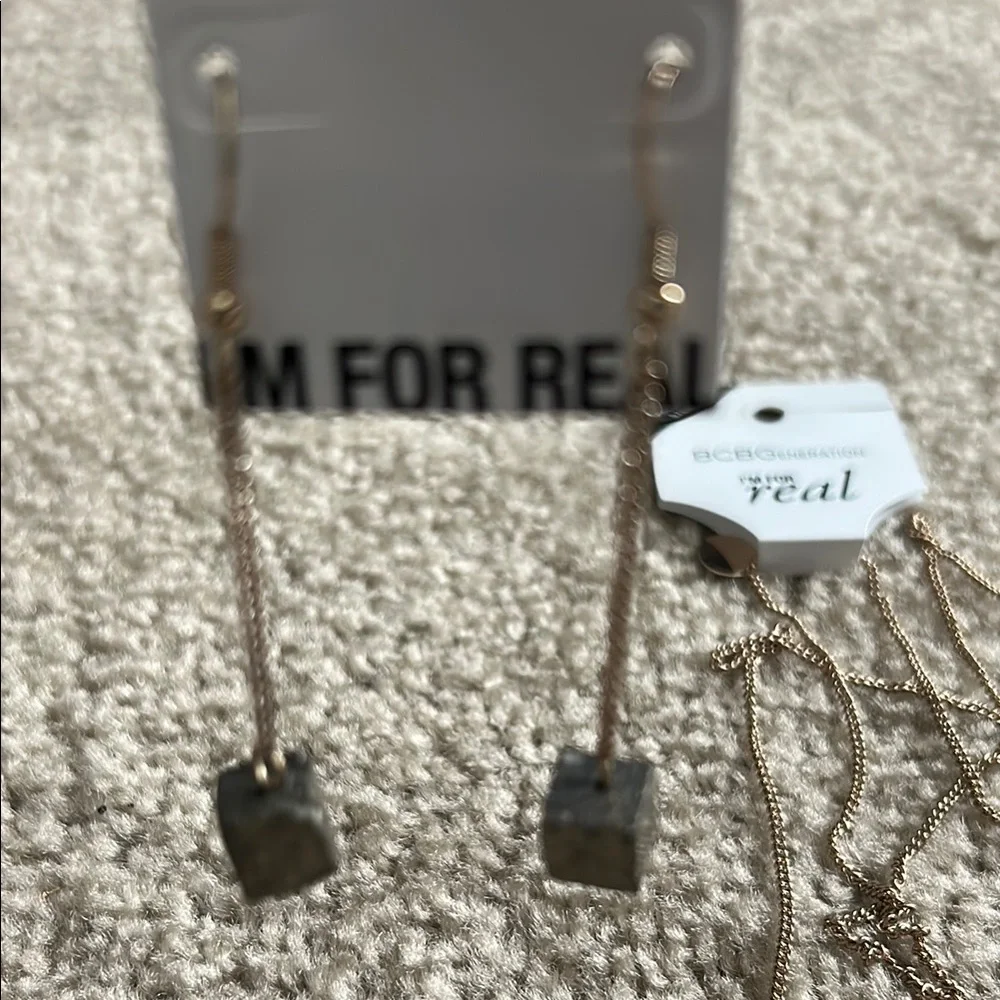 BCBGeneration Gold Necklace and Earring Set - Picture 2 of 5